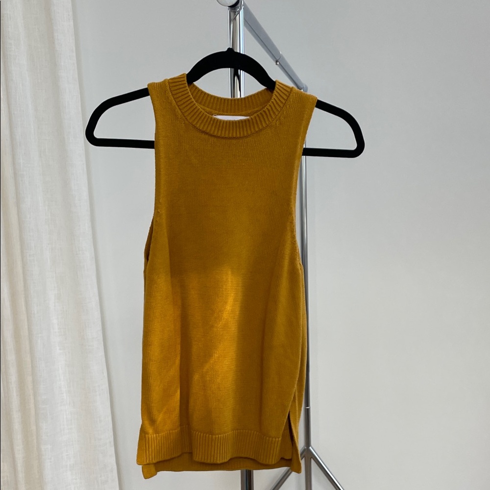 Mango Yellow Sleeveless Knit Top